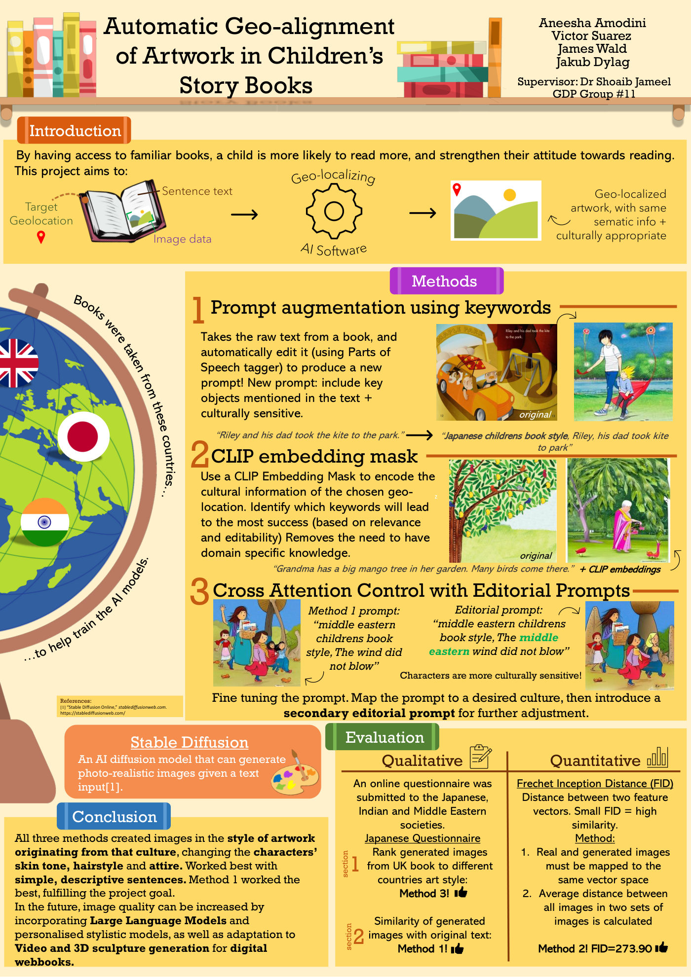Group Design Project poster: Automatic Geo-alignment of Artwork in Children's Story Books