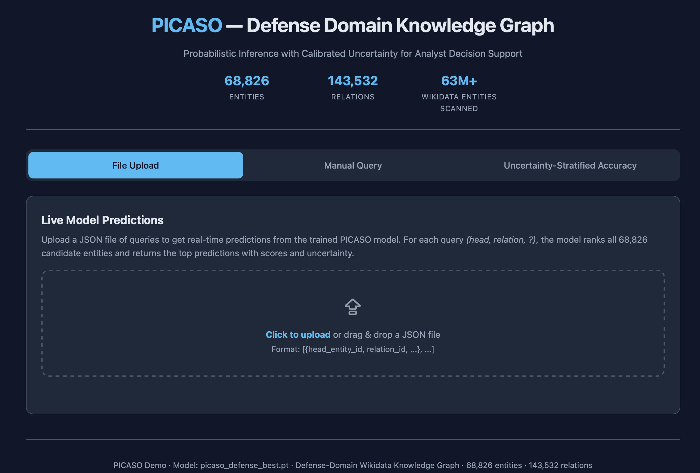 PICASO analyst GUI: file upload tab for batch predictions